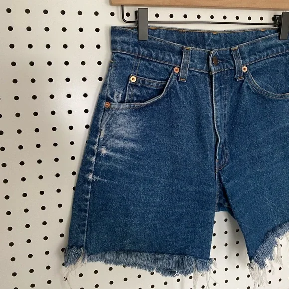 Vintage 505 Orange Tab Levi’s Made in USA Denim Shorts - Picture 4 of 7